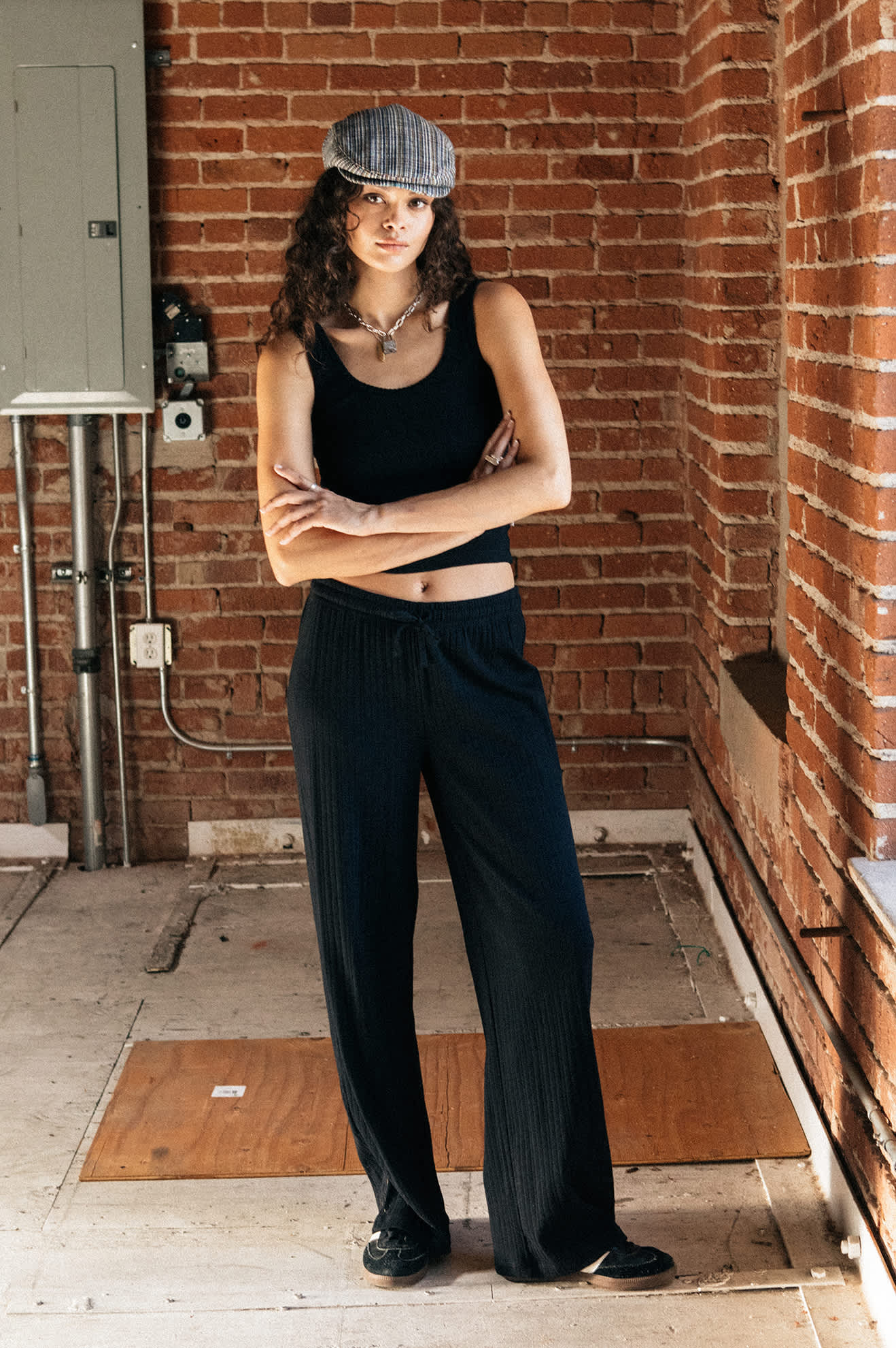 Pointelle Lounge Pant - Black - Image 3